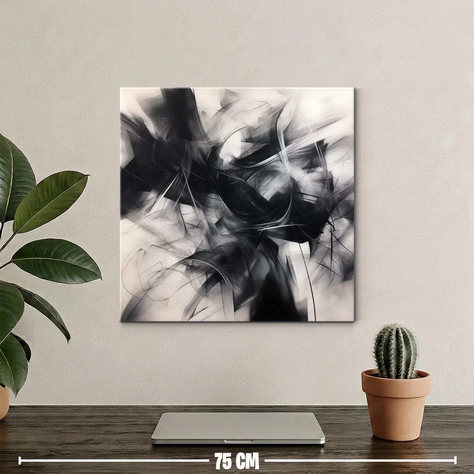 Composición abstracta en escala de grises dinámica y envolvente — miniatura 2