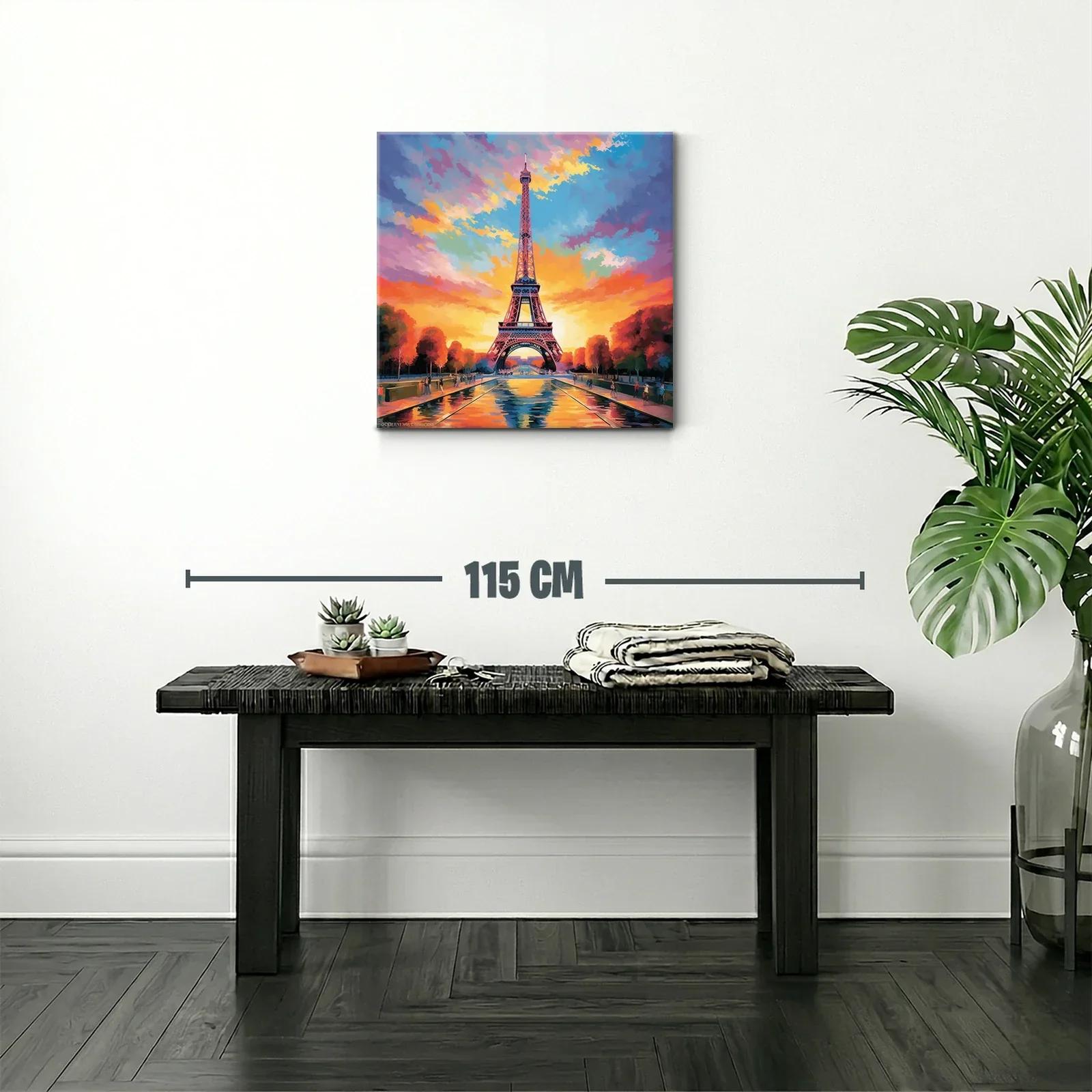 Atardecer vibrante en la torre de París — miniatura 2