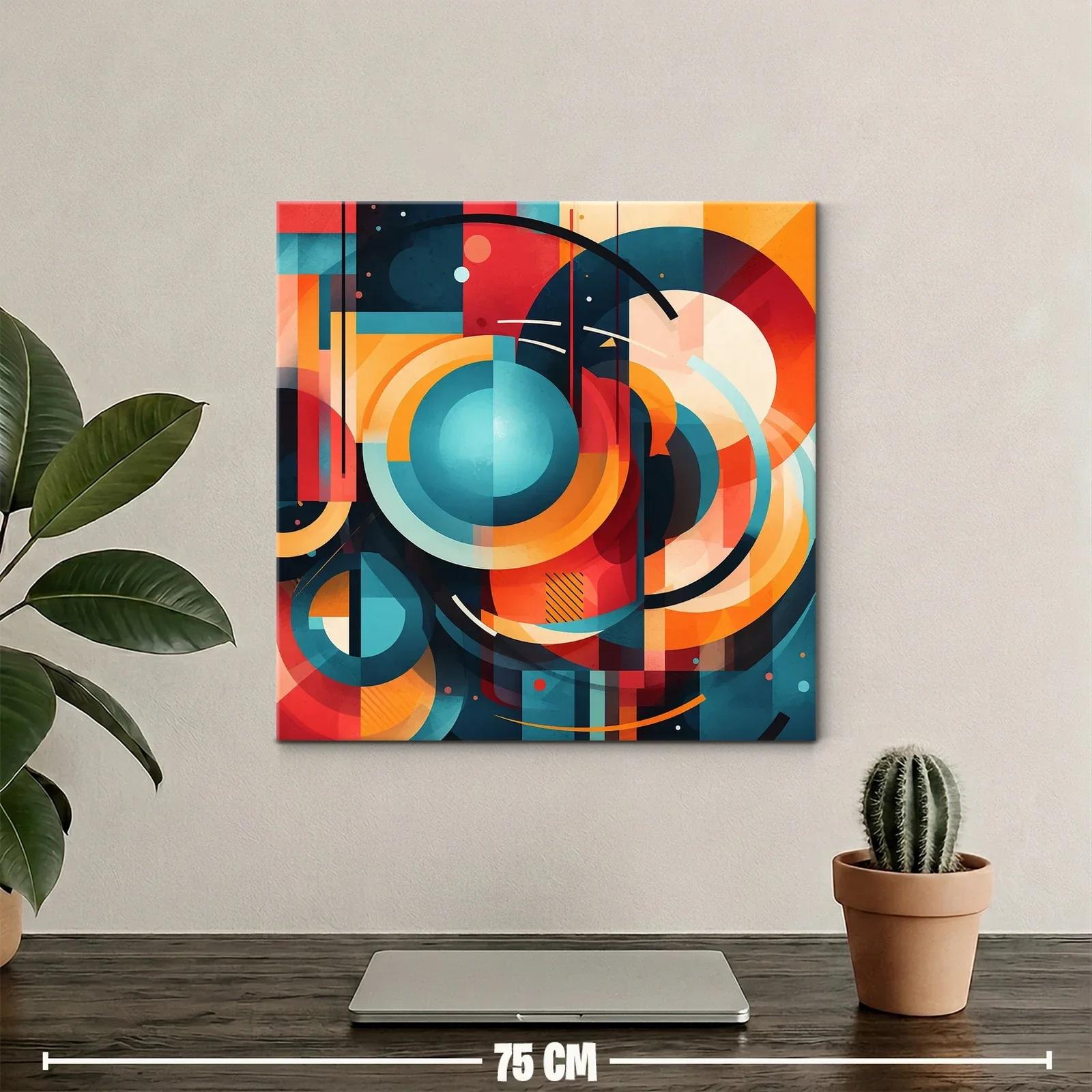 Composición geométrica vibrante en tonos cálidos y fríos — miniatura 2