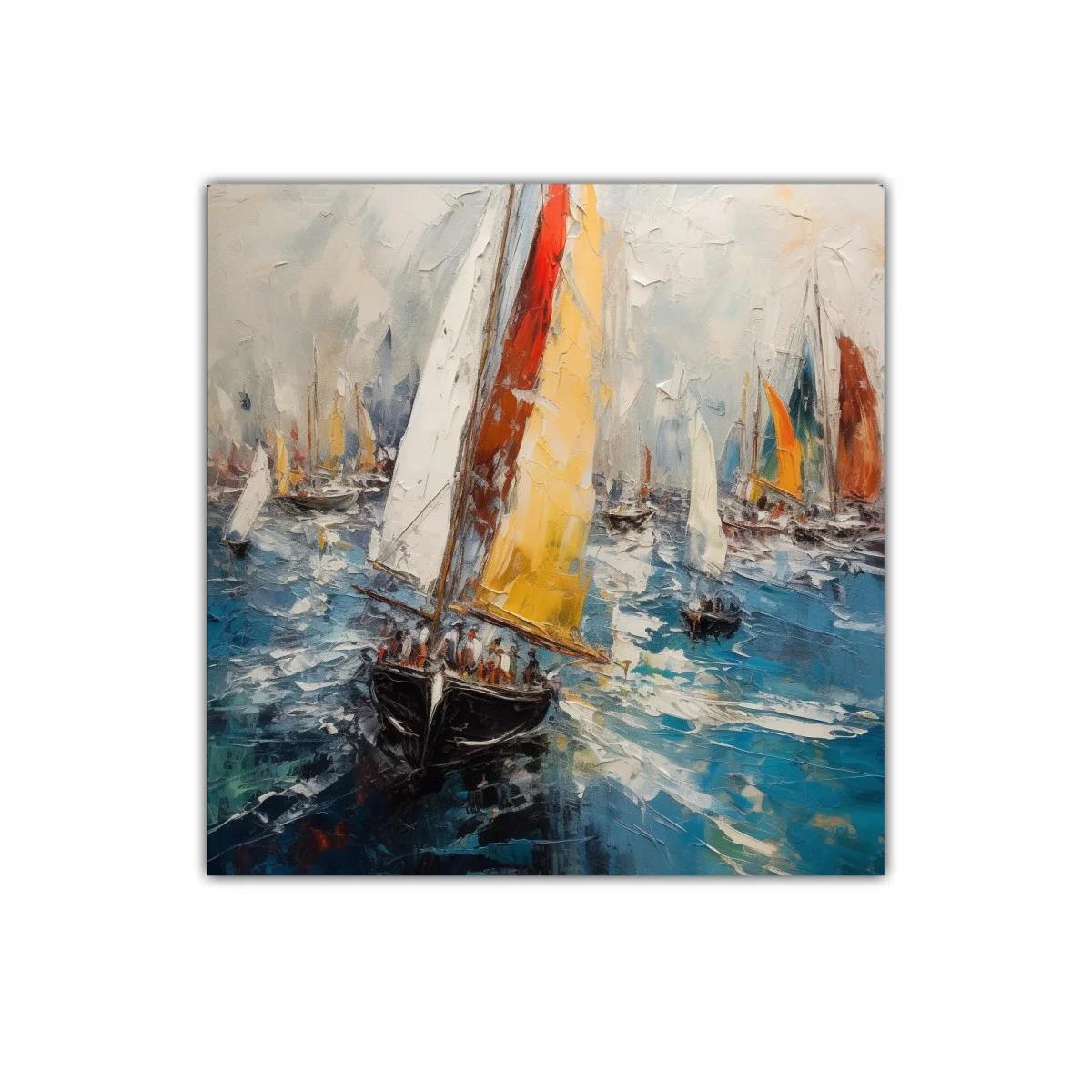 Regata de veleros en vibrantes aguas azules — imagen principal