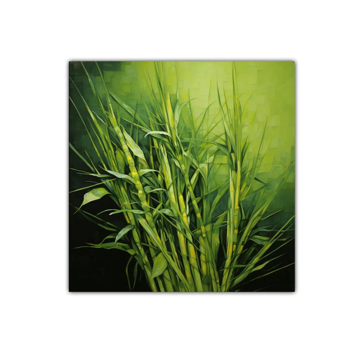 Cuadro con planta verde exuberante para decoración natural