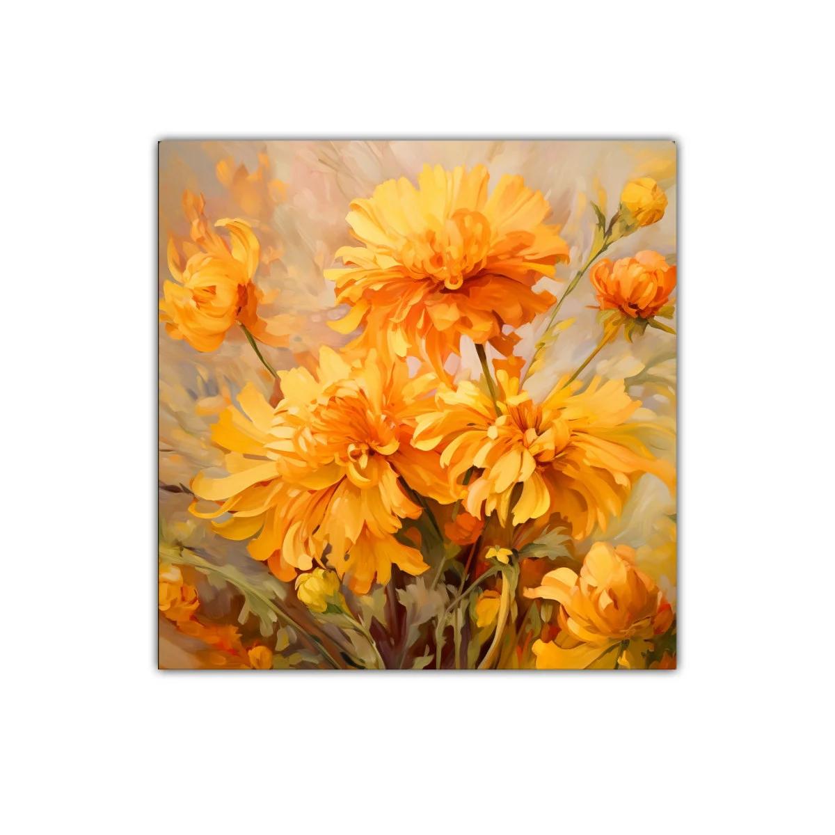 Cuadro decorativo con vibrantes flores amarillas y naranjas — imagen principal