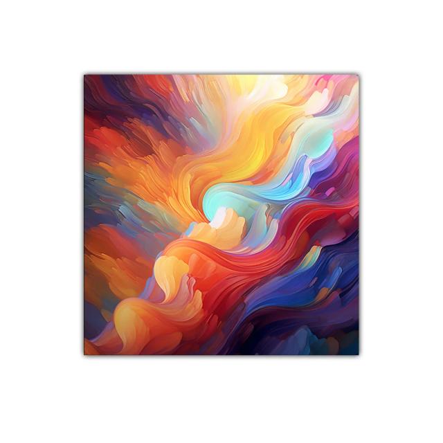 Cuadro abstracto vibrante de colores en movimiento fluido