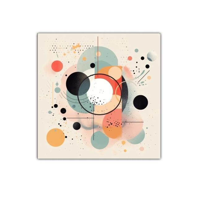 Cuadro decorativo de formas geométricas y colores suaves