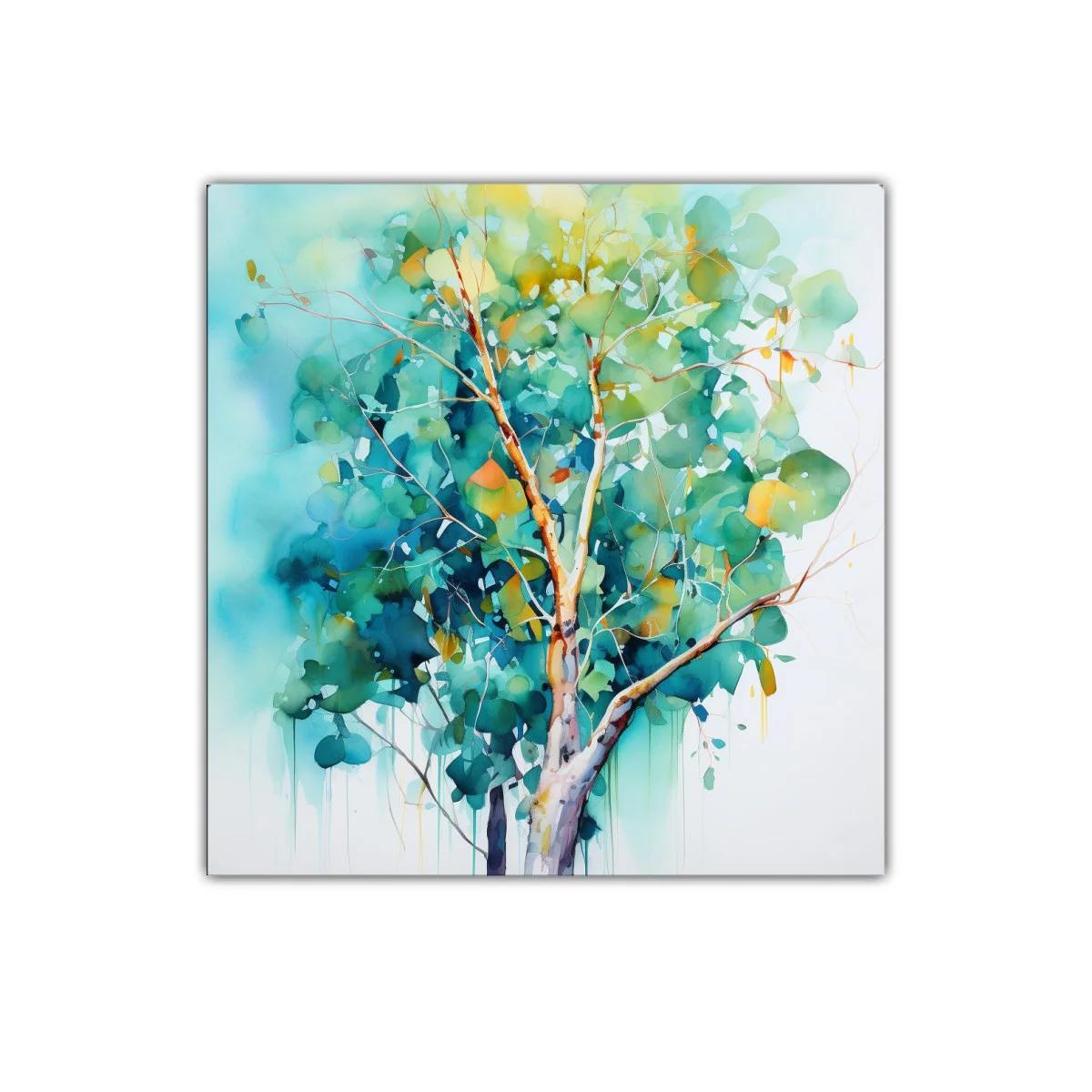 Árbol en acuarela con tonos vibrantes y suaves contrastes — imagen principal