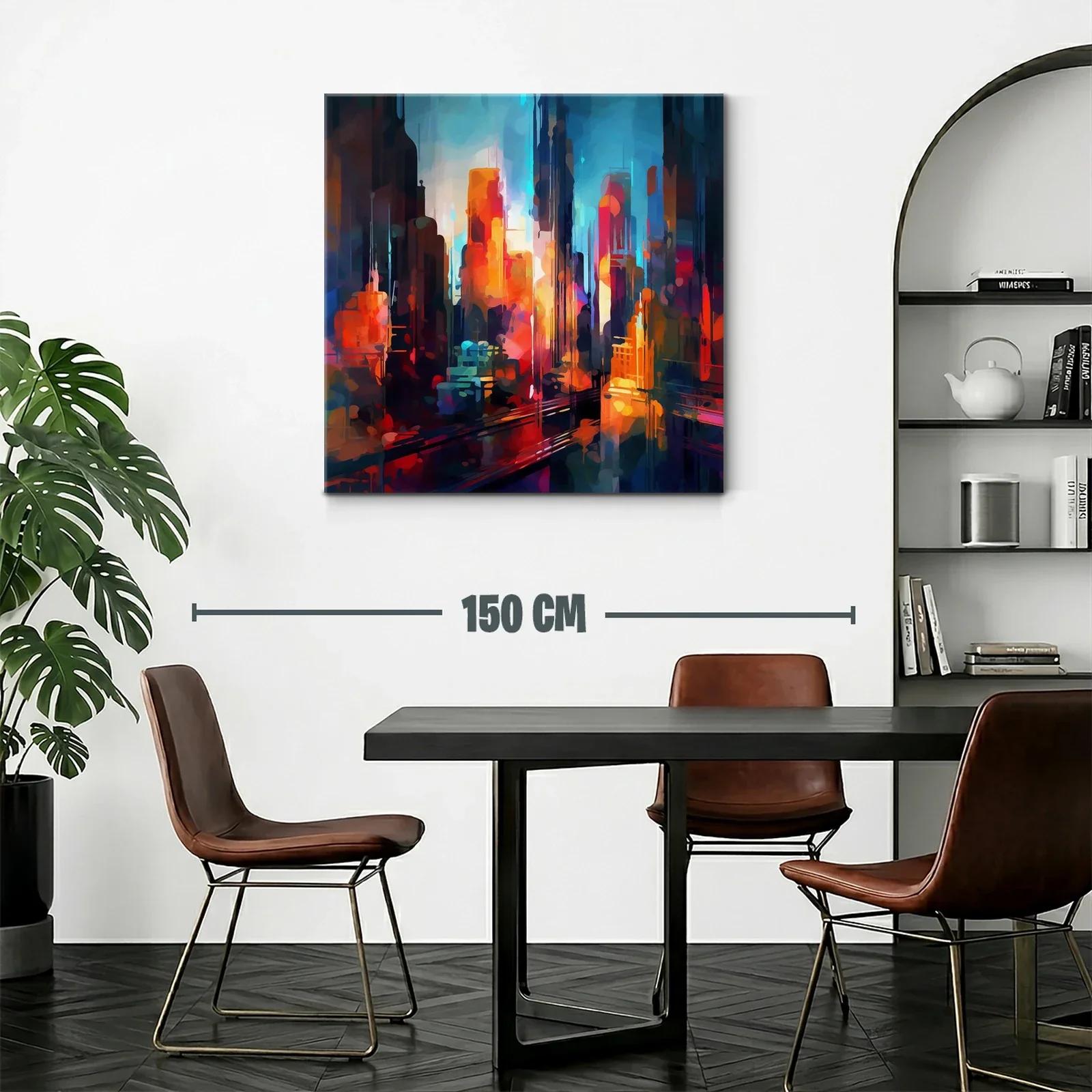 Paisaje urbano vibrante con luces cálidas y frías — miniatura 2