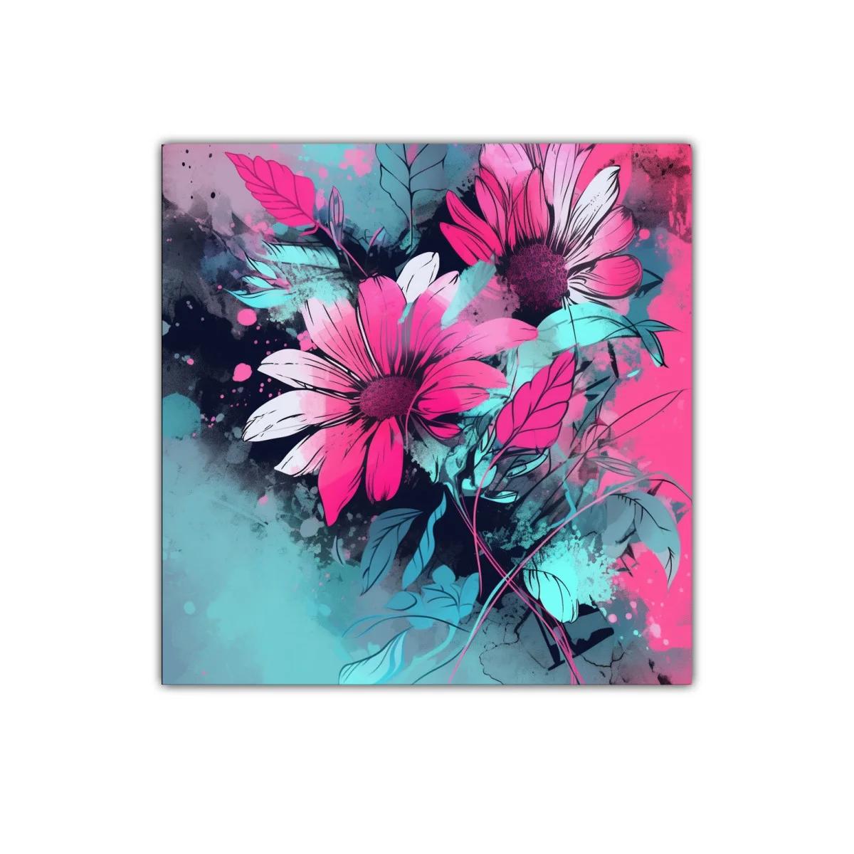 Flores vibrantes en tonos fucsia y azul turquesa — imagen principal