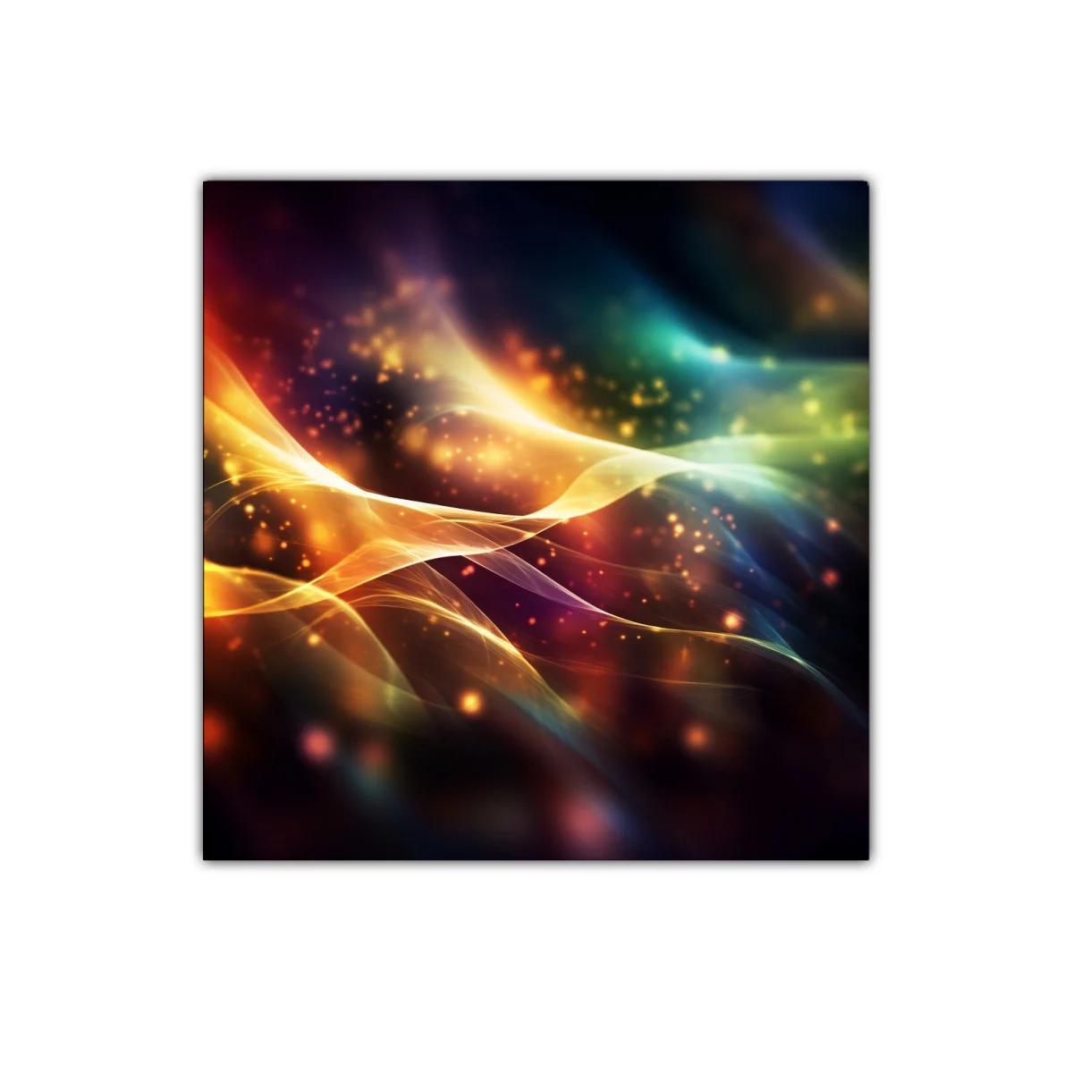 Cuadro abstracto con luces y transparencias coloridas — imagen principal