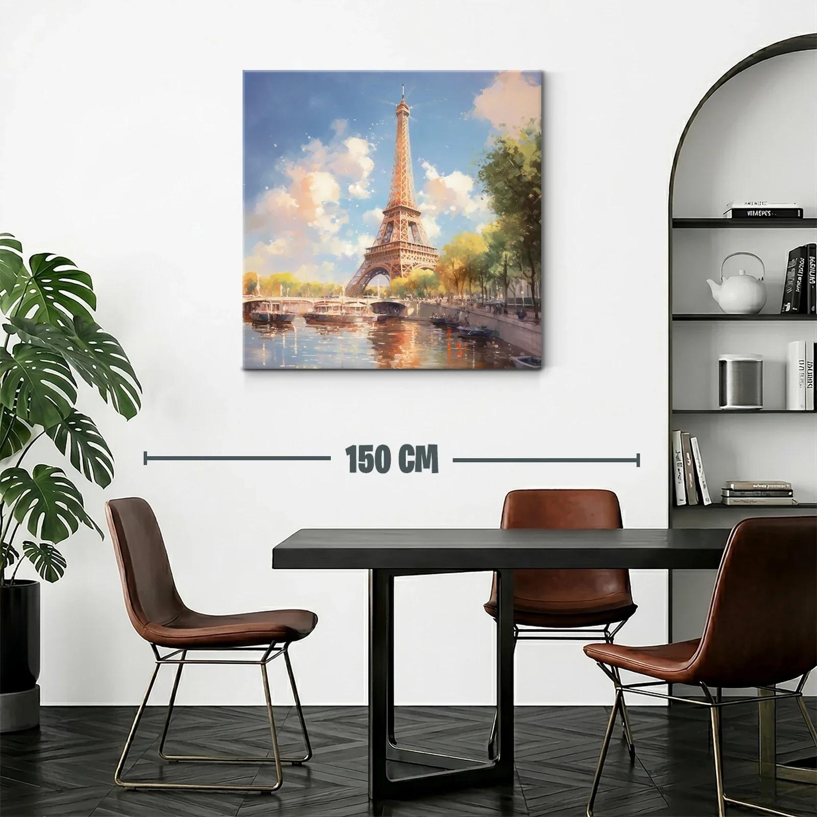 Encanto parisino con vista sobre el río y la torre Eiffel — miniatura 2