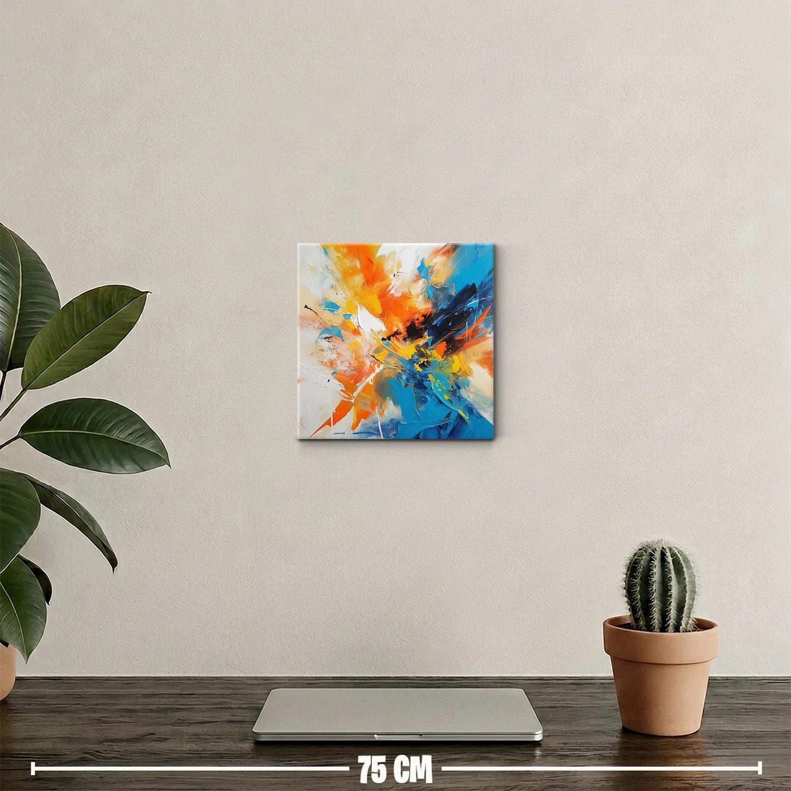 Cuadro abstracto explosión de color vibrante y dinámica — miniatura 2