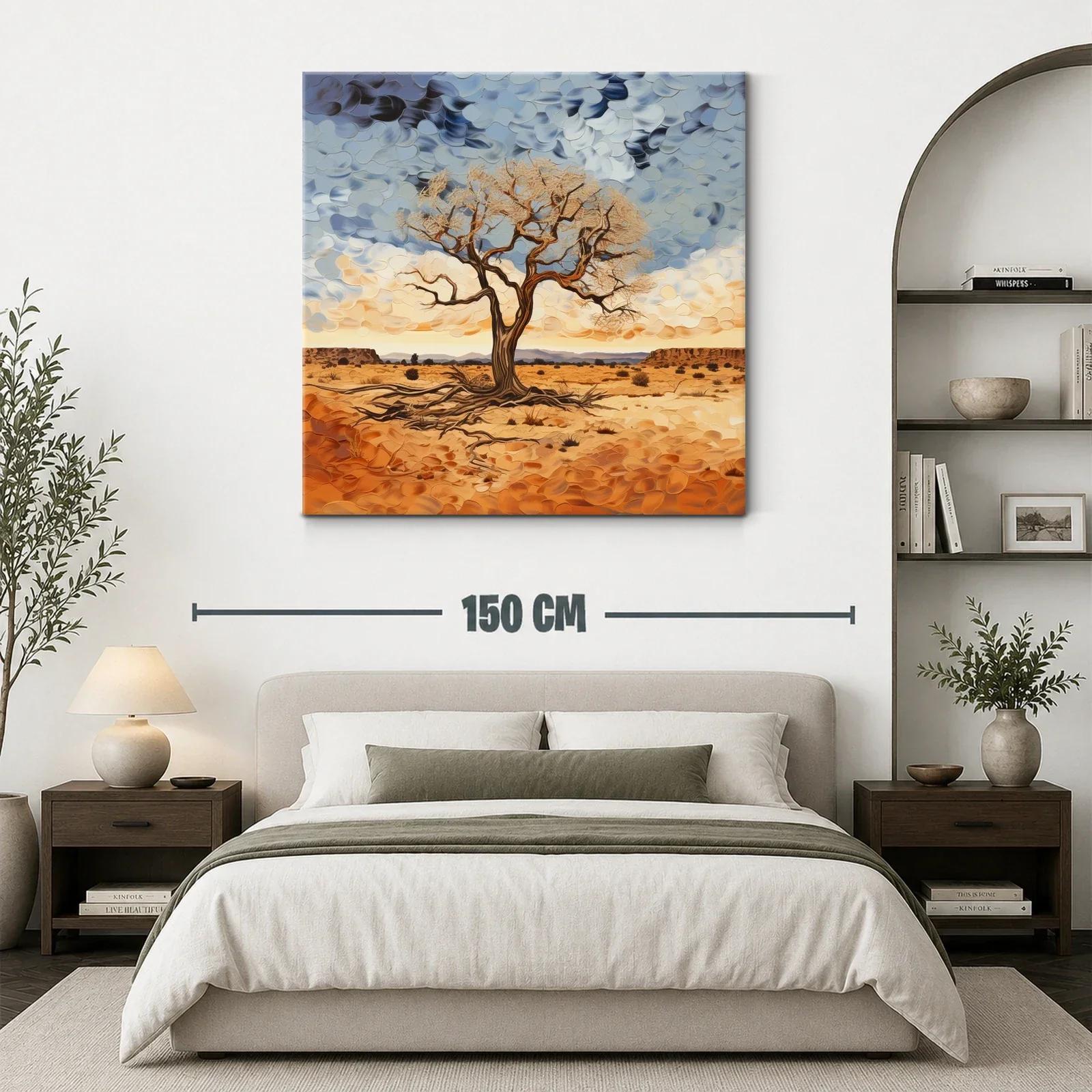 Árbol solitario en paisaje desértico con cielo dramático — miniatura 3