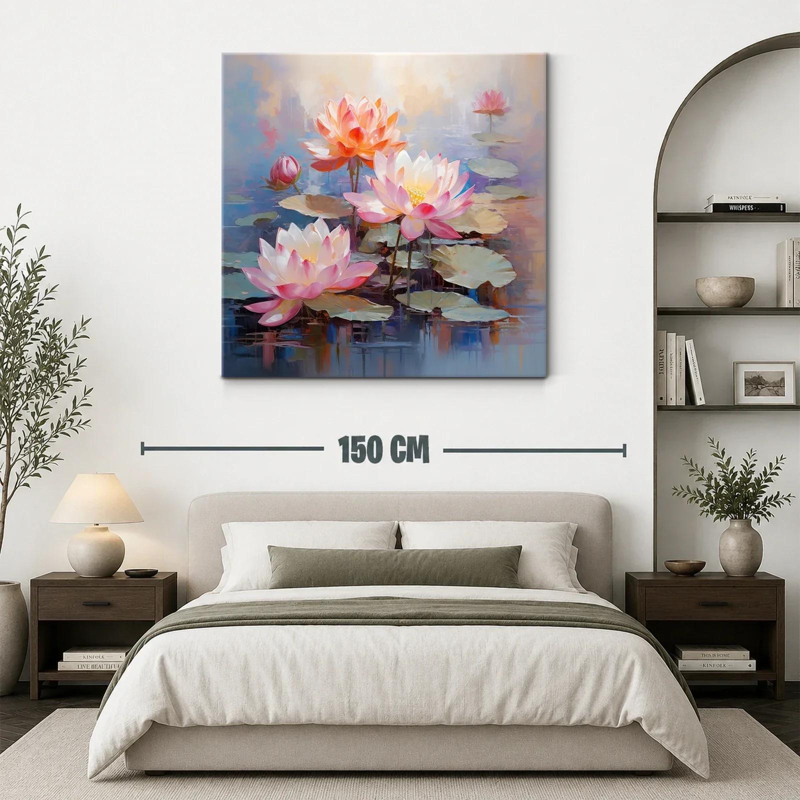 Elegancia natural en flores de loto sobre agua serena — miniatura 3