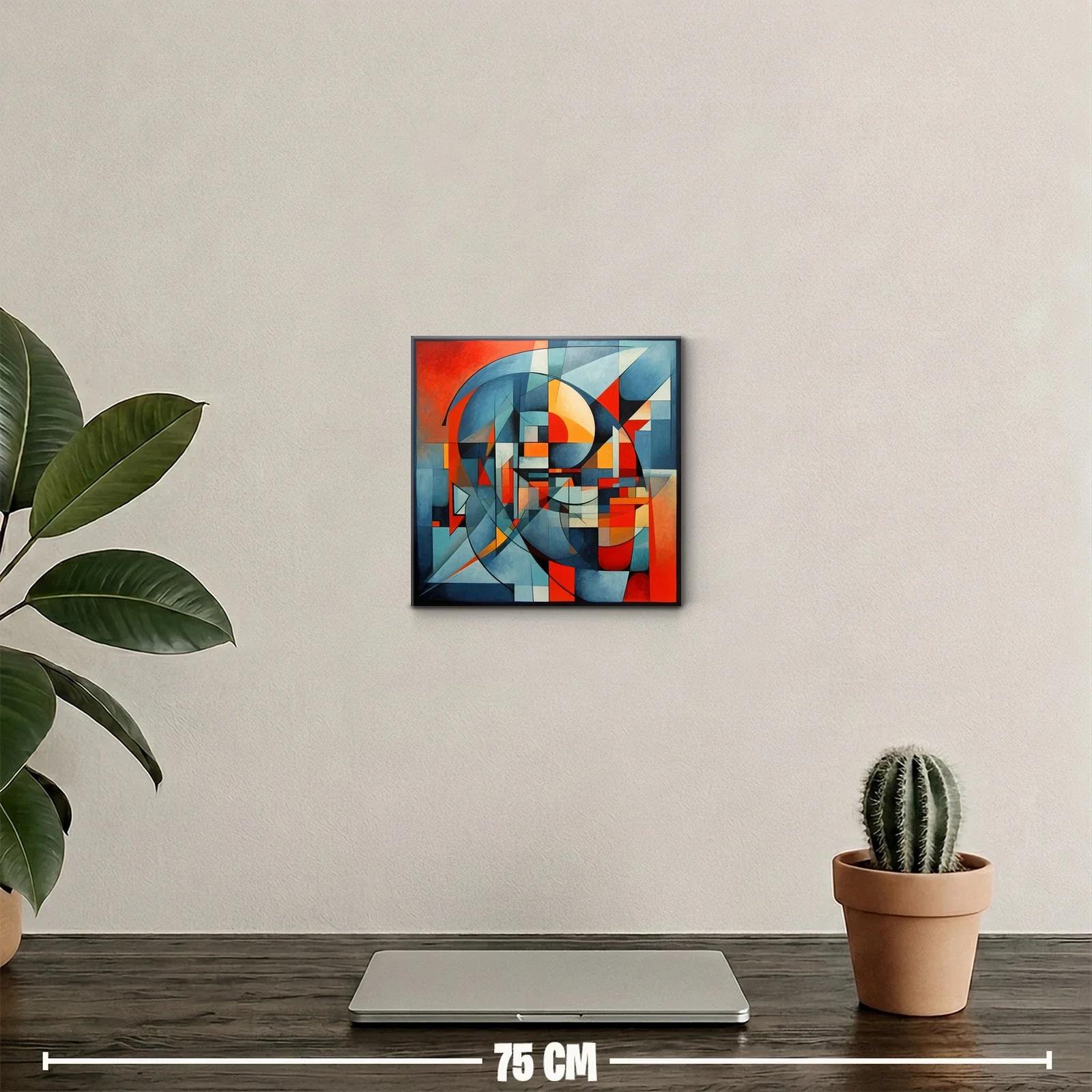 Cuadro abstracto con formas geométricas y tonos vibrantes — miniatura 2
