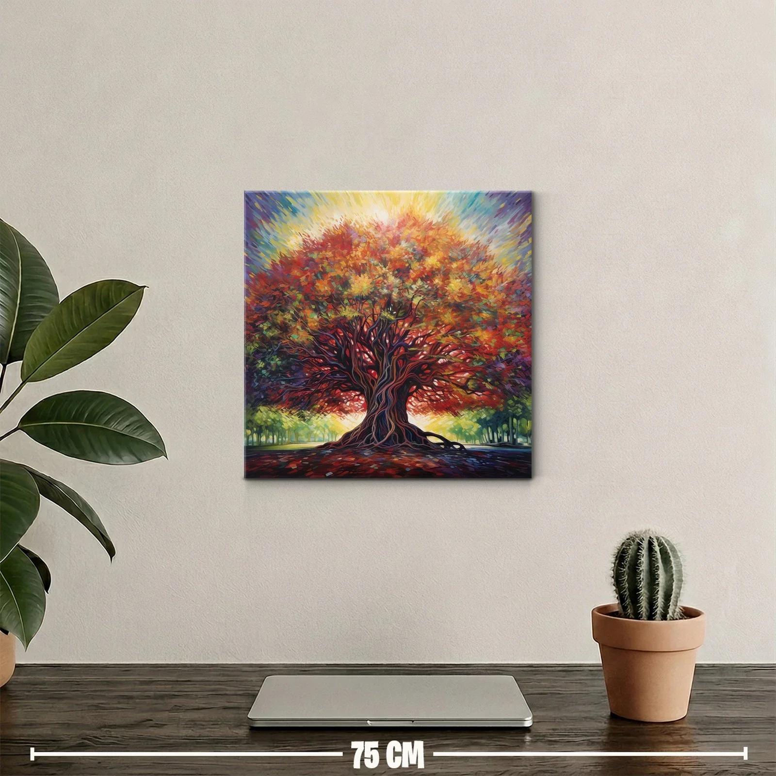 Árbol vibrante con follaje en llamas y luz radiante — miniatura 2