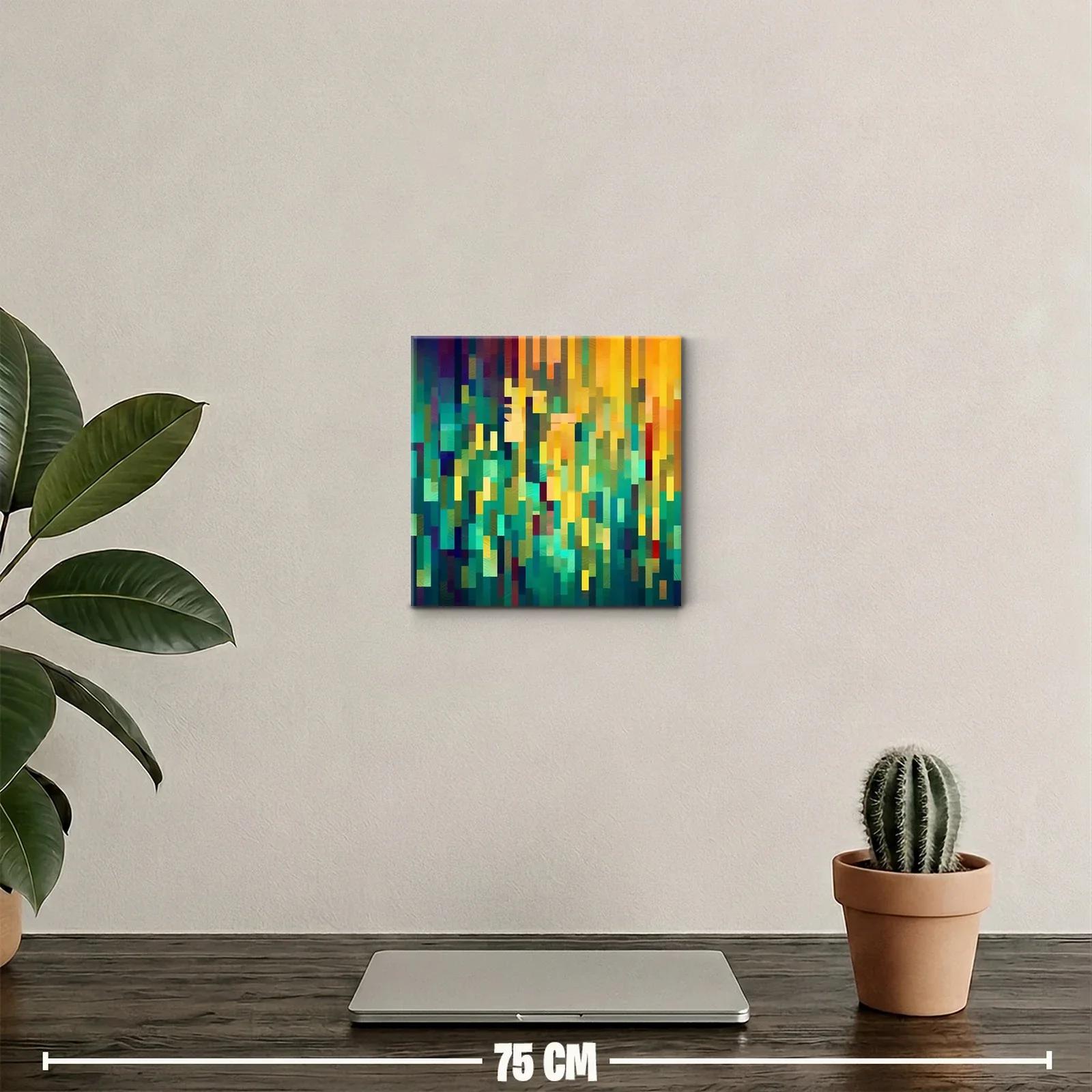 Cuadro decorativo abstracto con bloques de color vibrantes — miniatura 2