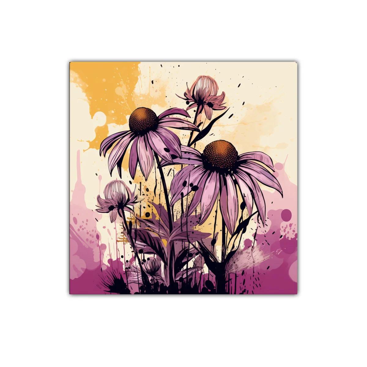 Cuadro decorativo de flores en tonos cálidos y vibrantes — imagen principal