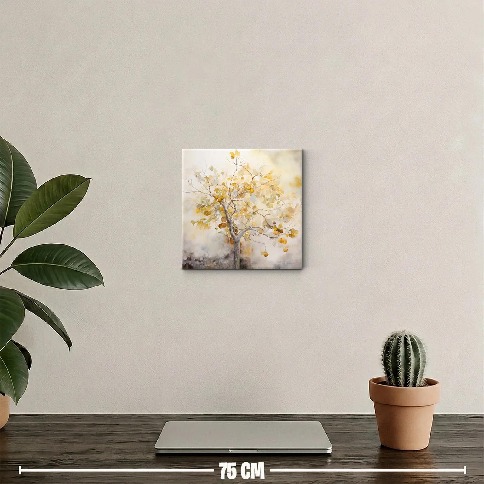 Cuadro decorativo árbol con frutos tonos cálidos y suaves — miniatura 2