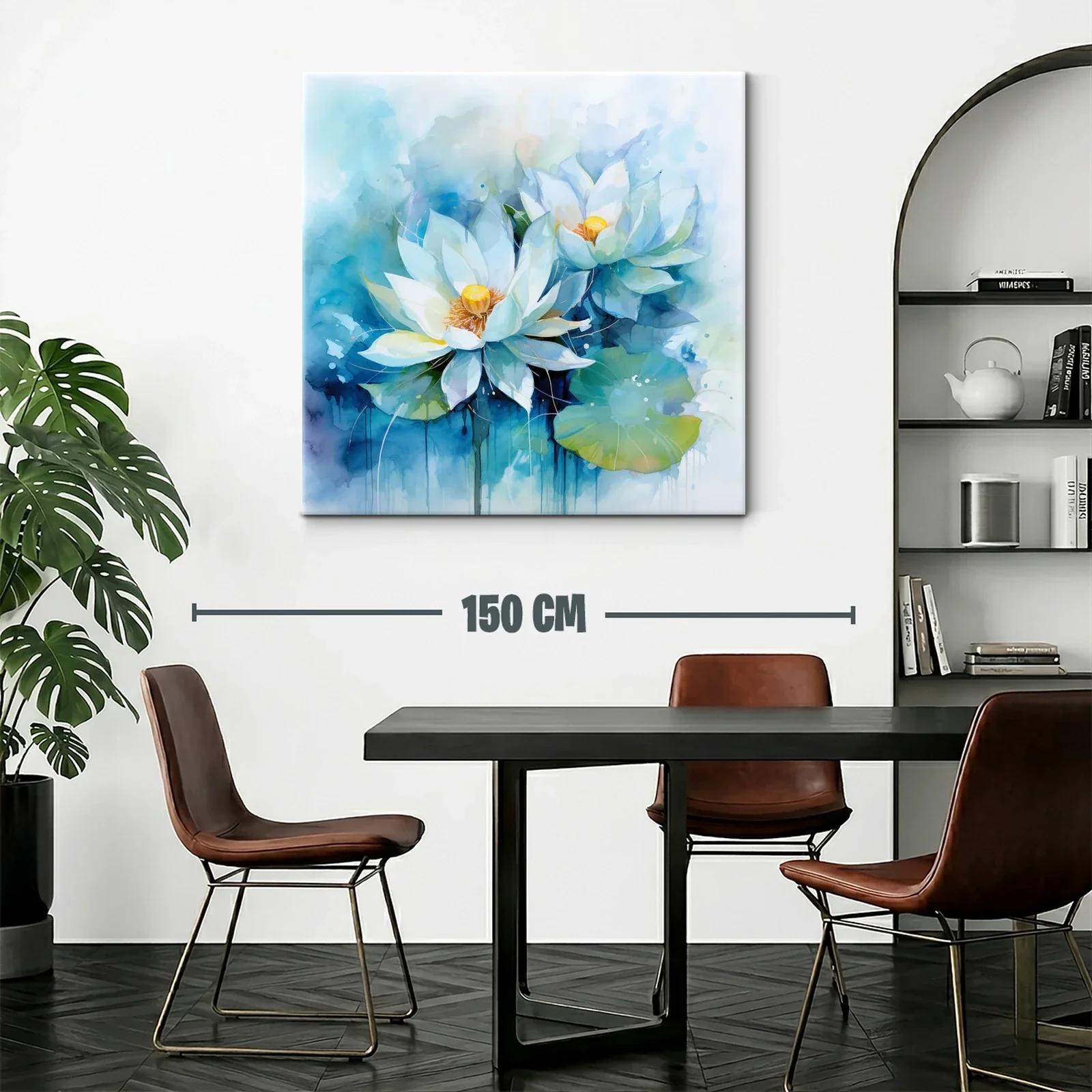 Serenidad en flores de loto blancas y tonos azules — miniatura 2