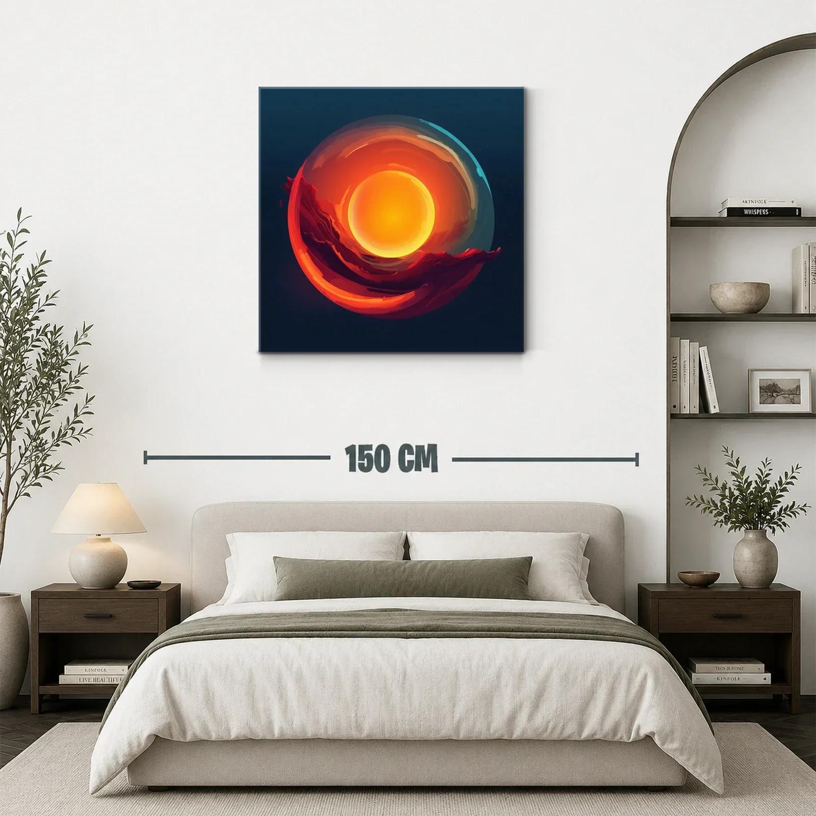 Cuadro abstracto con energía solar y tonos cálidos — miniatura 3