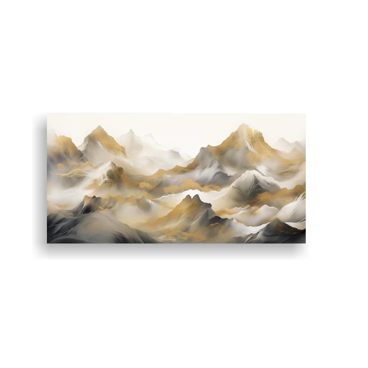 Cuadro cordillera de montañas en bruma