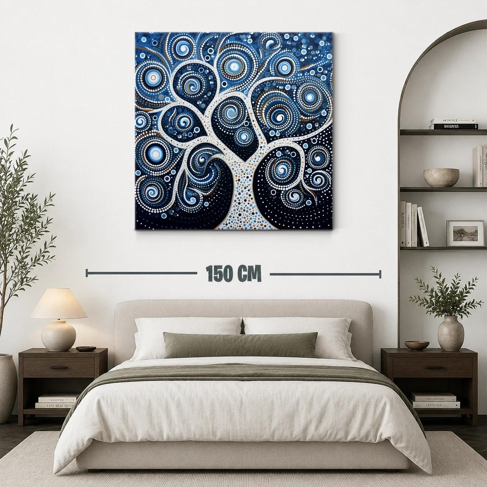 Árbol de espirales en tonos azul y blanco — miniatura 3