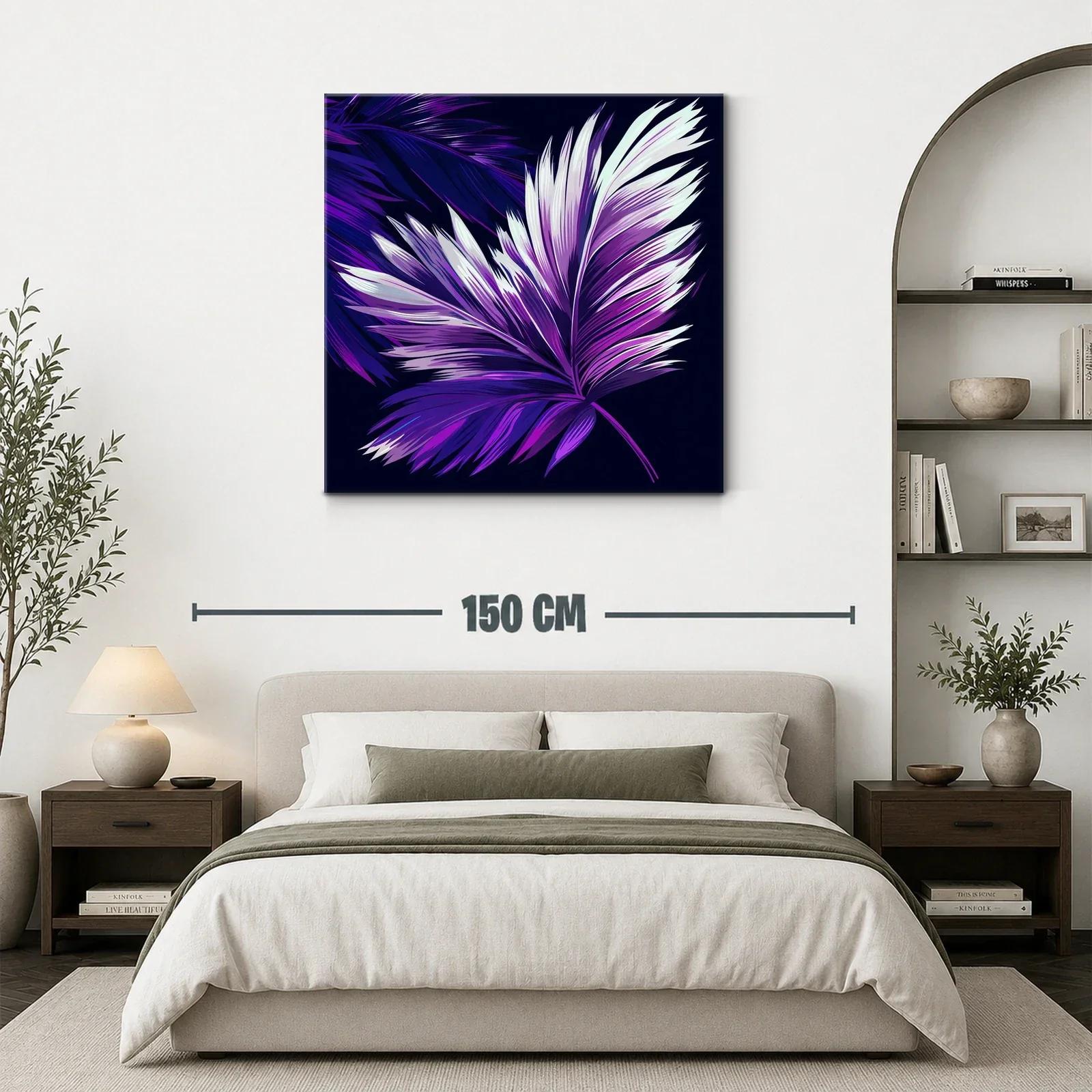 Elegante hoja tropical en tonos violeta y blanco — miniatura 3