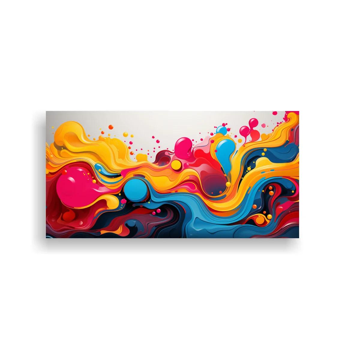 Cuadro ondas de pintura líquida multicolor