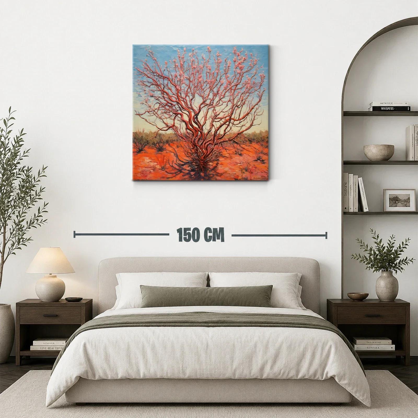 Árbol florido en paisaje desértico al atardecer — miniatura 3