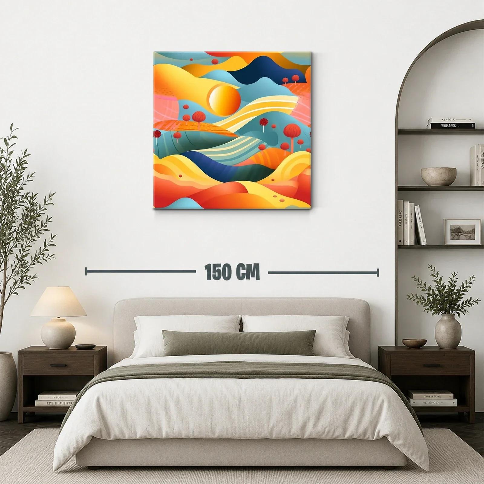 Paisaje abstracto en ondas cálidas y tonos vibrantes — miniatura 3