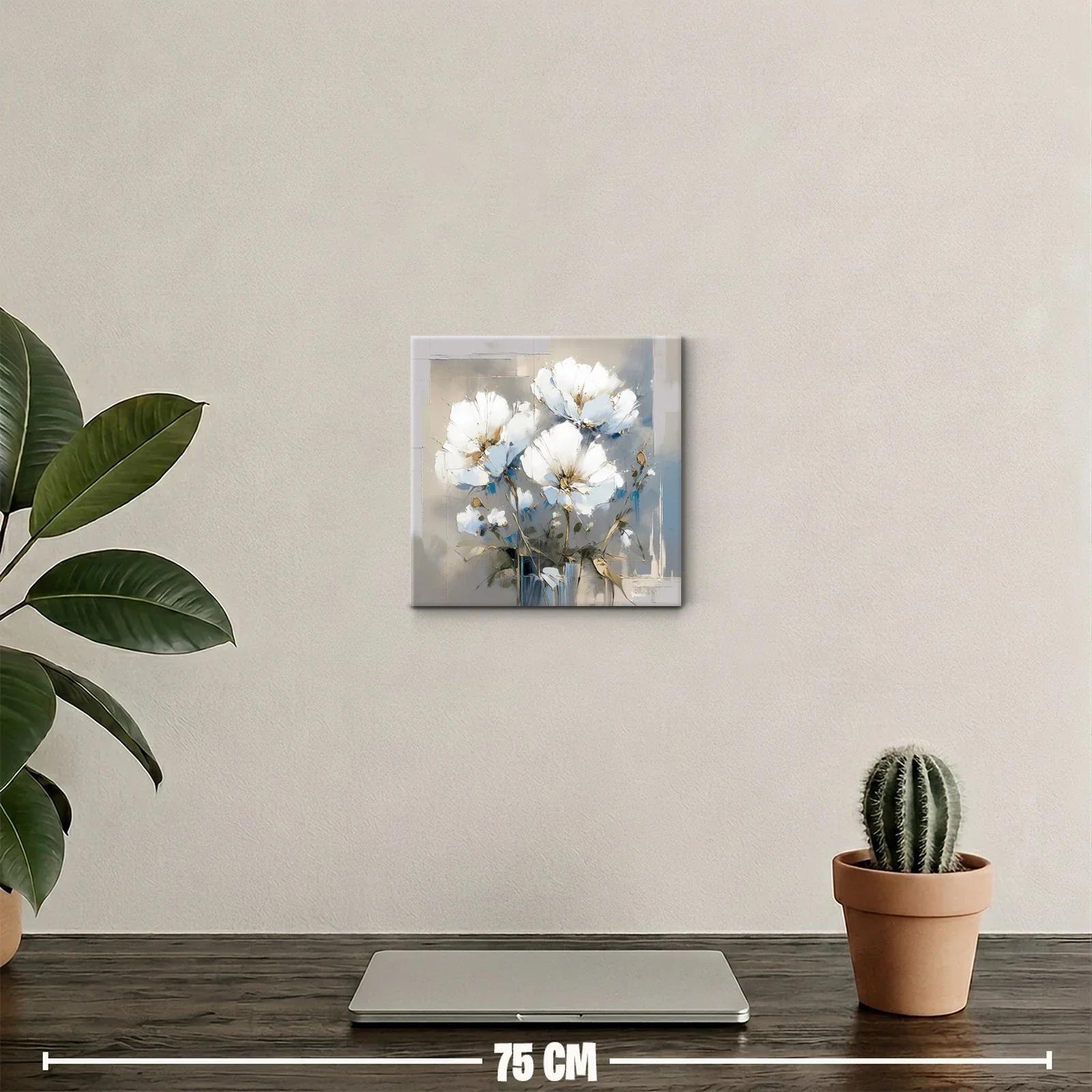 Cuadro floral con elegantes flores blancas y tonos neutros — miniatura 2