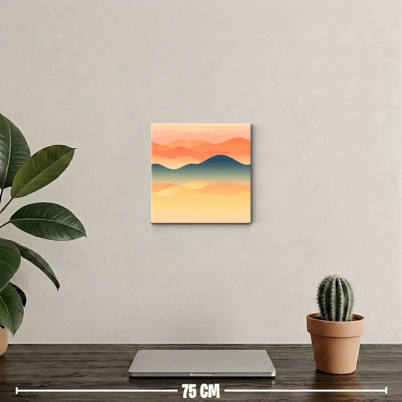 Paisaje abstracto con montañas y degradado cálido — miniatura 2