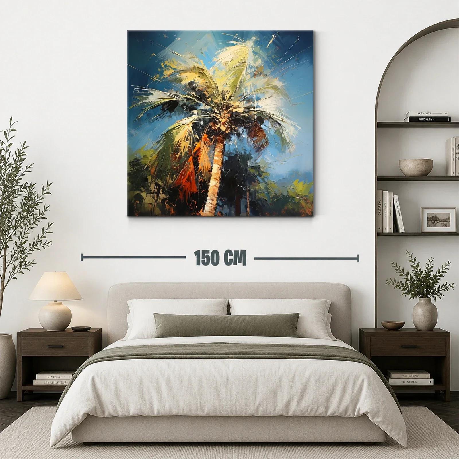 Palmera vibrante con cielo azul y luces cálidas — miniatura 3