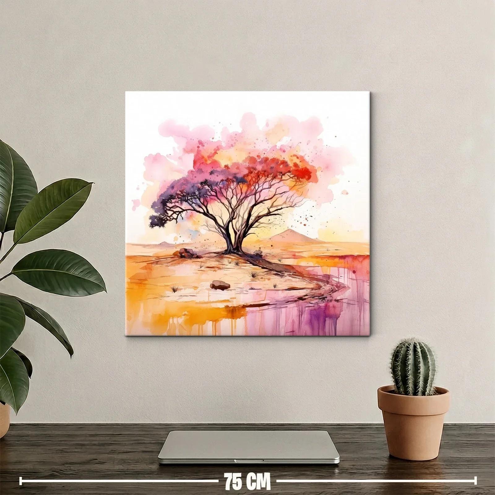 Árbol solitario con vibrantes tonos cálidos al atardecer — miniatura 2