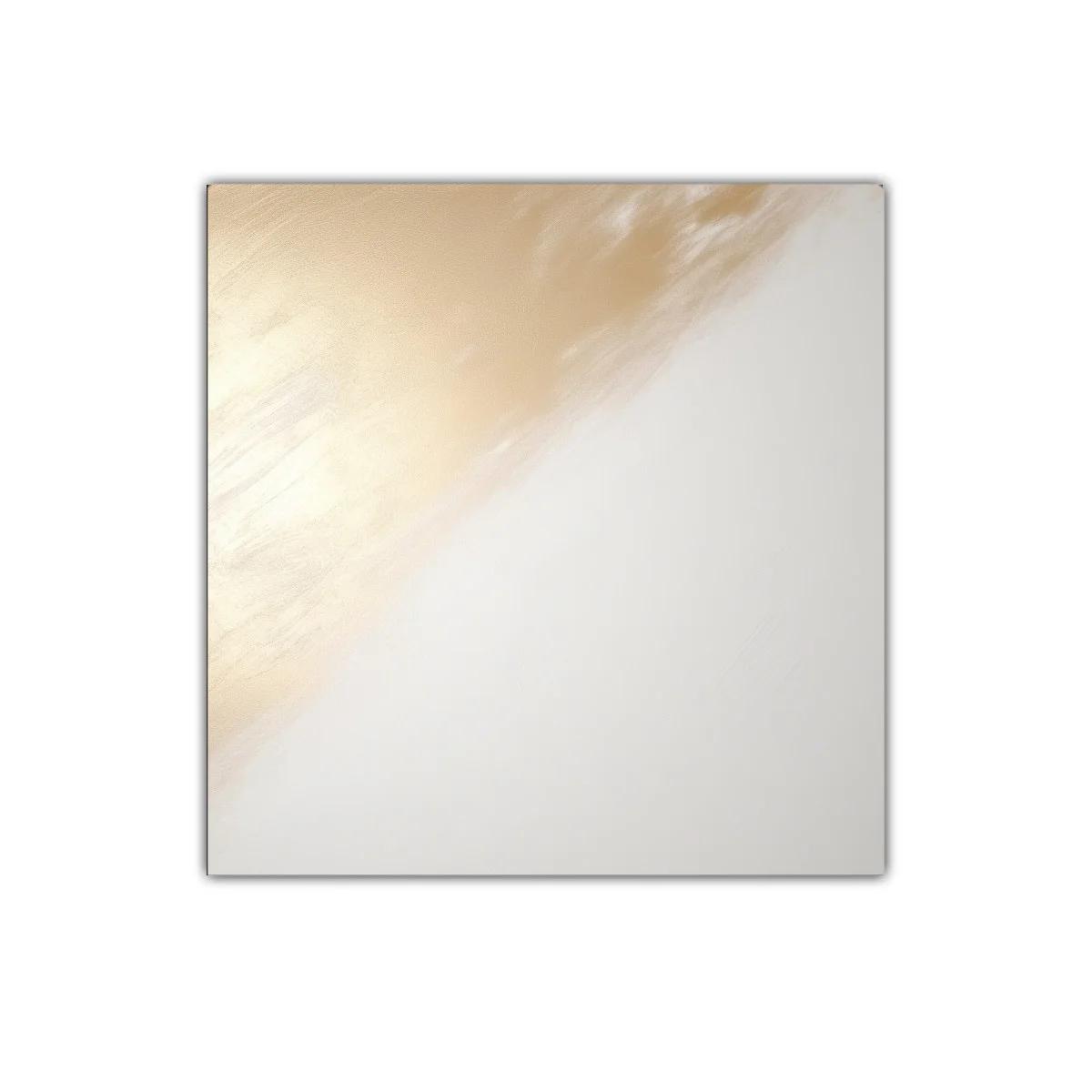 Cuadro abstracto con tonos suaves dorados y blancos