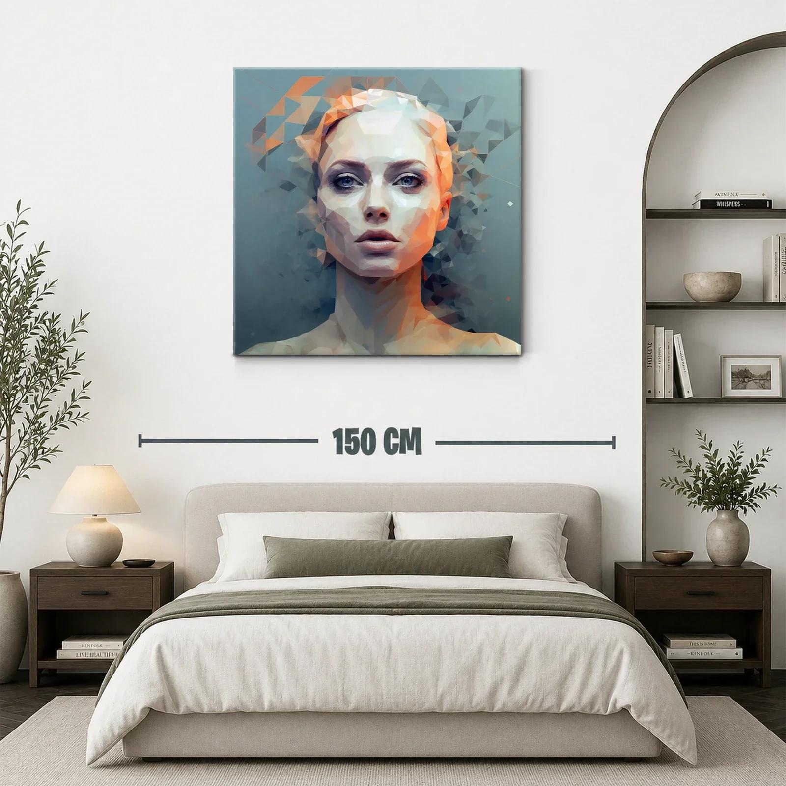 Retrato Abstracto de Mujer con Paleta Fría y Cálida — miniatura 3