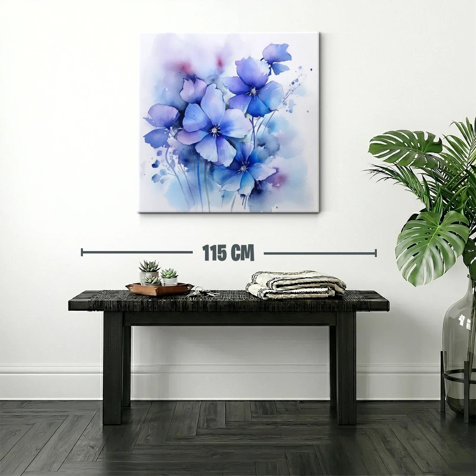 Flores azules en acuarela con tacto etéreo y delicado — miniatura 2