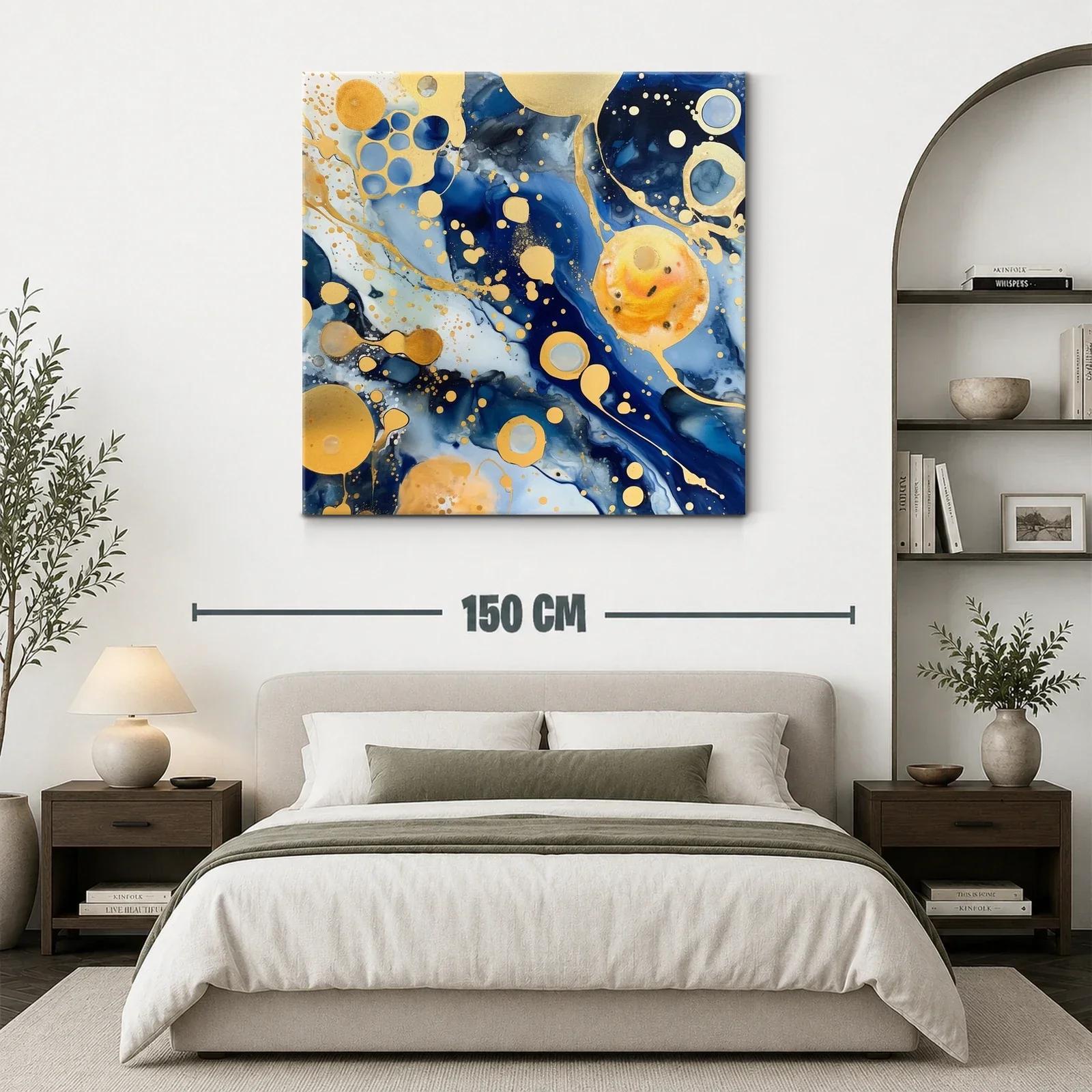 Composición Abstracta en Azul y Dorado — miniatura 3