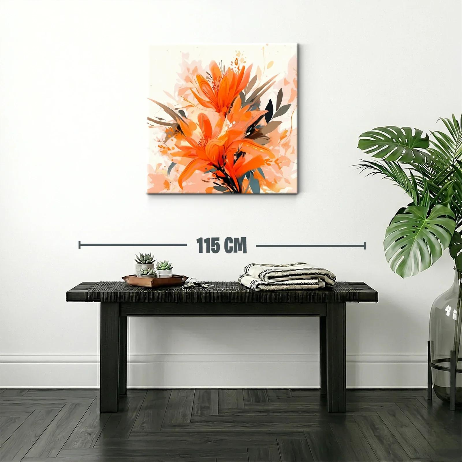 Composición floral vibrante en tonos naranja y tierra — miniatura 2