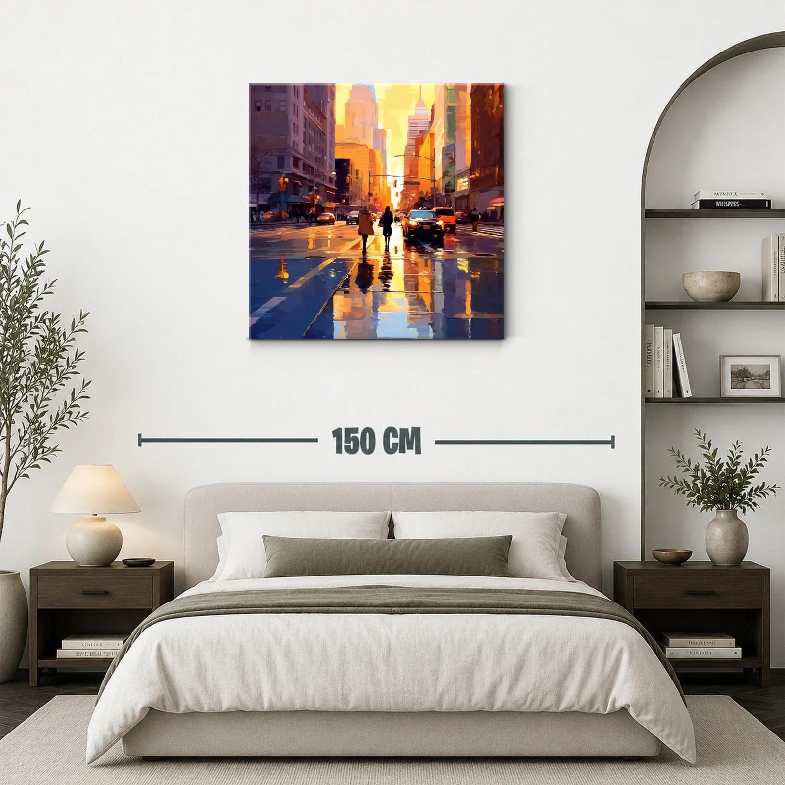 Atardecer urbano con reflejos dorados en la ciudad — miniatura 3