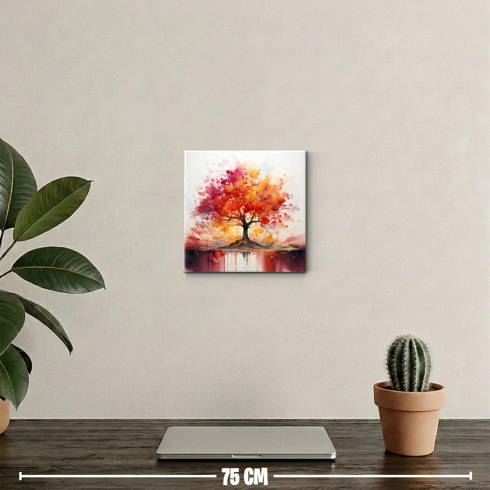 Árbol vibrante con colores cálidos y toques de rojo — miniatura 2