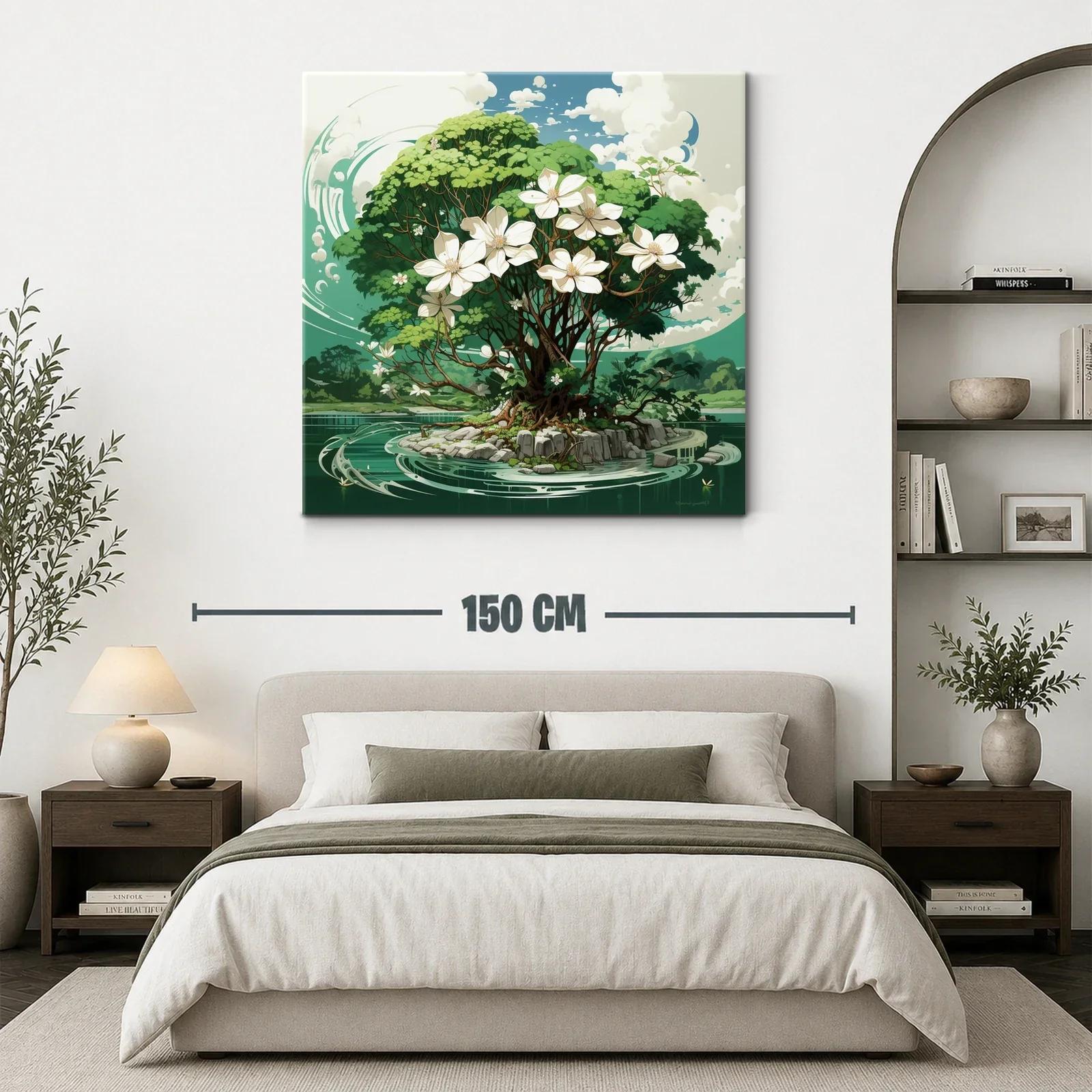 Árbol florido en isla rodeada de agua y naturaleza viva — miniatura 3