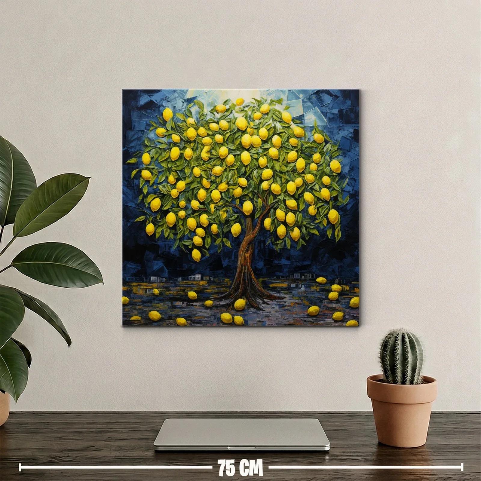 Árbol cargado de limones en tono vibrante azul noche — miniatura 2