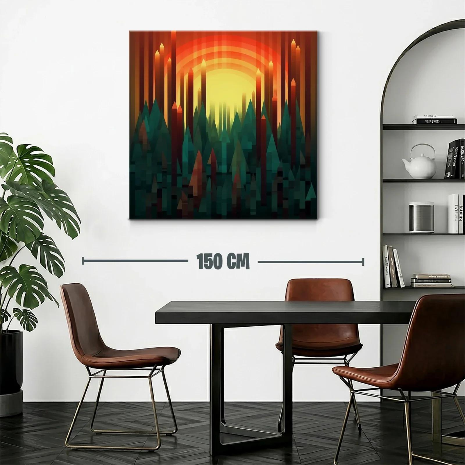 Atardecer abstracto entre picos geométricos vibrantes — miniatura 2