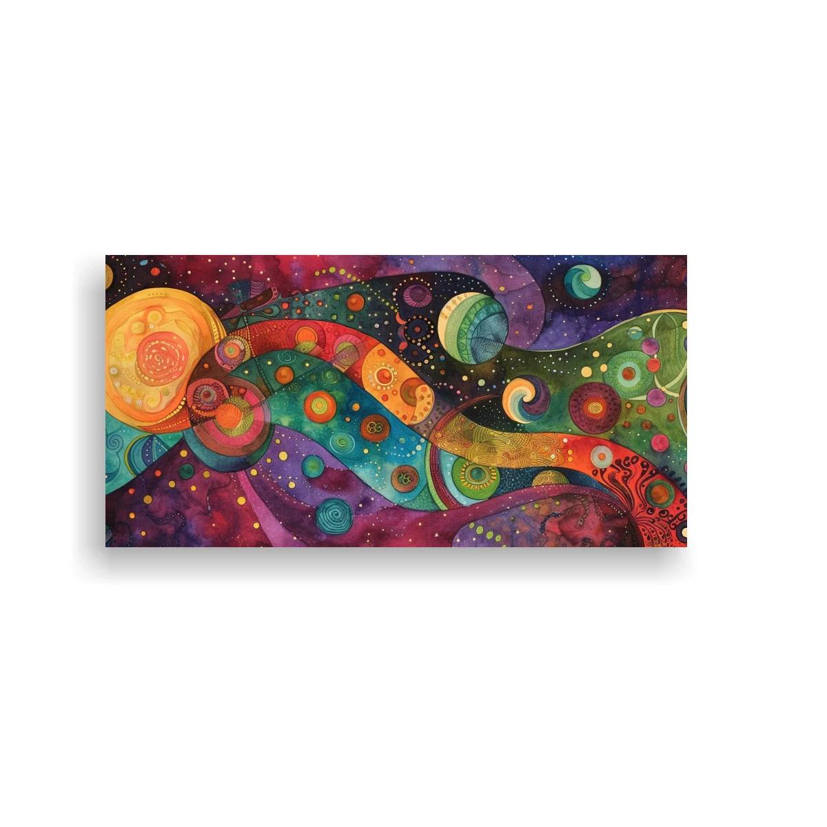 Cuadro galaxia abstracta con esferas brillantes — imagen principal