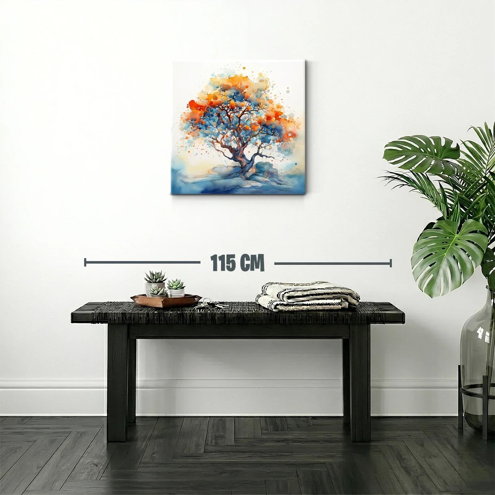 Árbol vibrante con tonos cálidos y fríos en armonía visual — miniatura 2