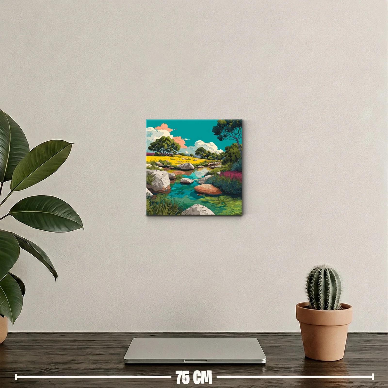 Paisaje natural con río sereno y árboles verdes — miniatura 2