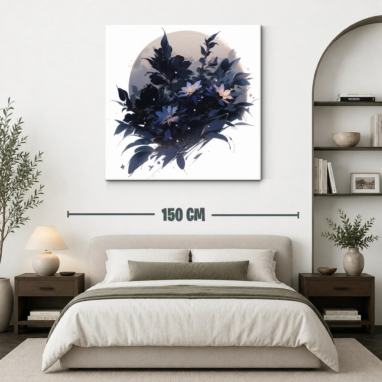 Ramo nocturno con flores en tonos azul y gris — miniatura 3