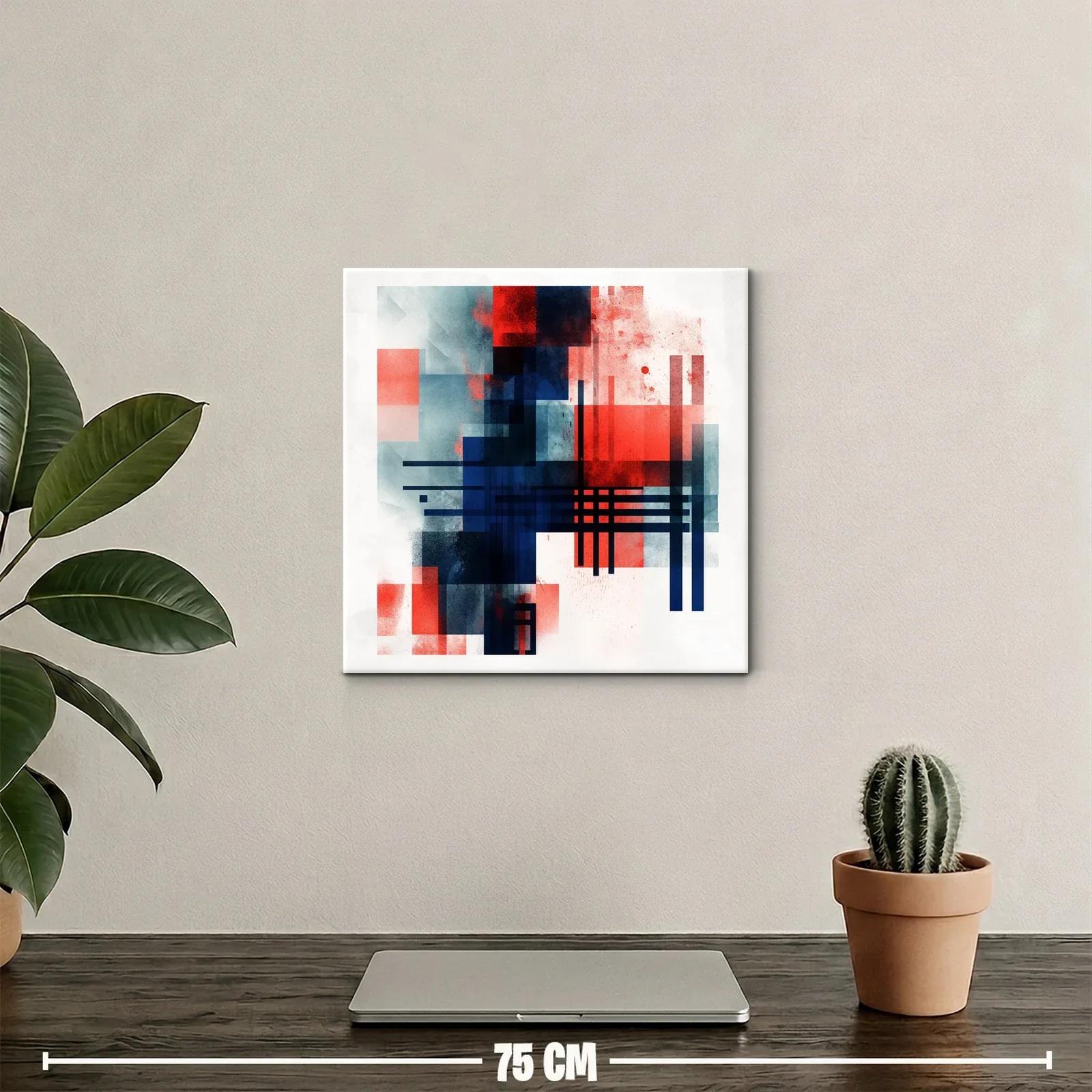 Composición geométrica con tonos rojos y azules intensos — miniatura 2