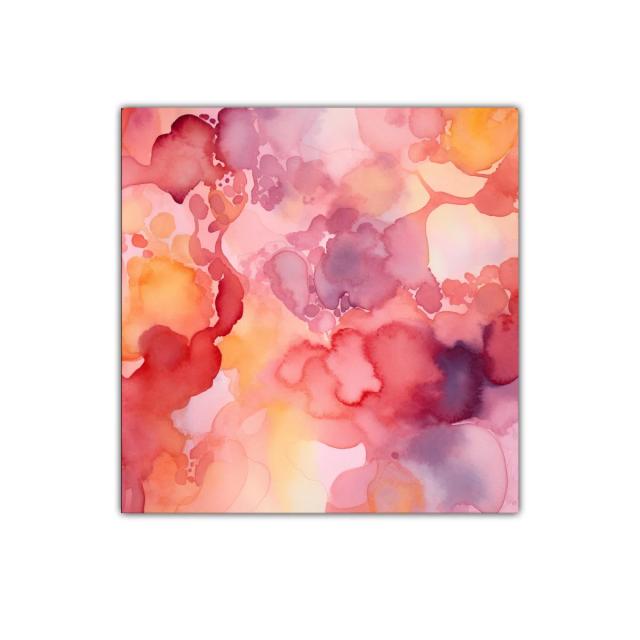 Cuadro abstracto con tonos cálidos y suaves formas difusas