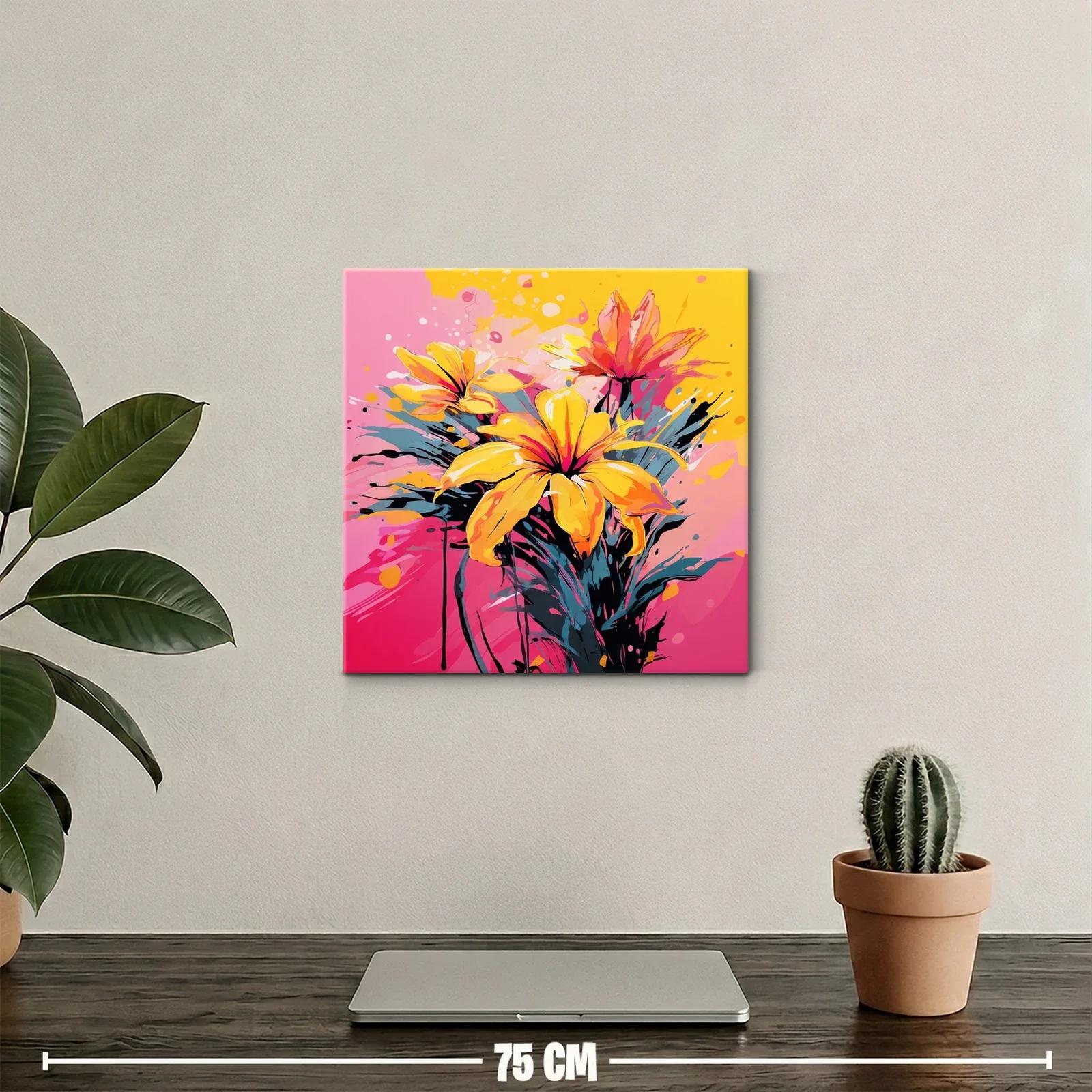 Vibrante composición floral en tonos cálidos y contrastes vivos — miniatura 2